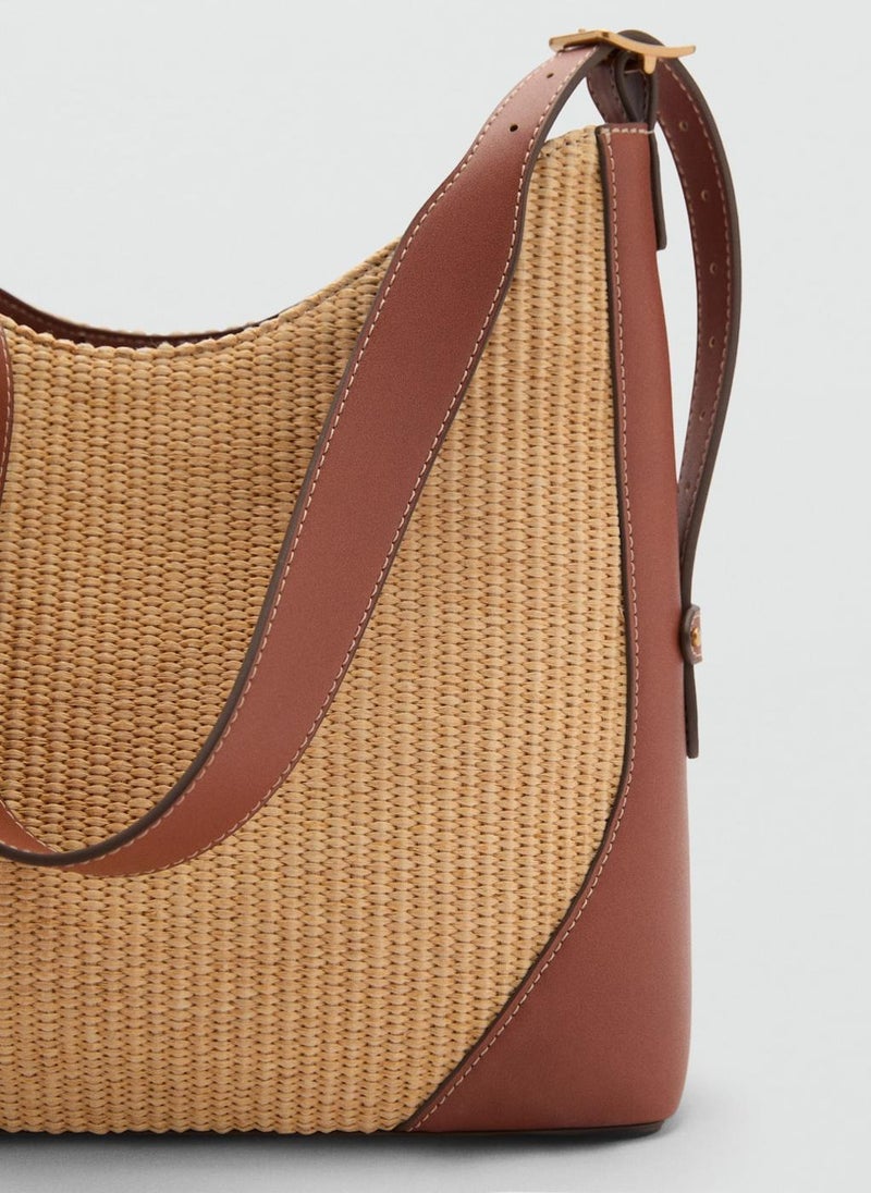 Contrast Canvas Shoulder Bag