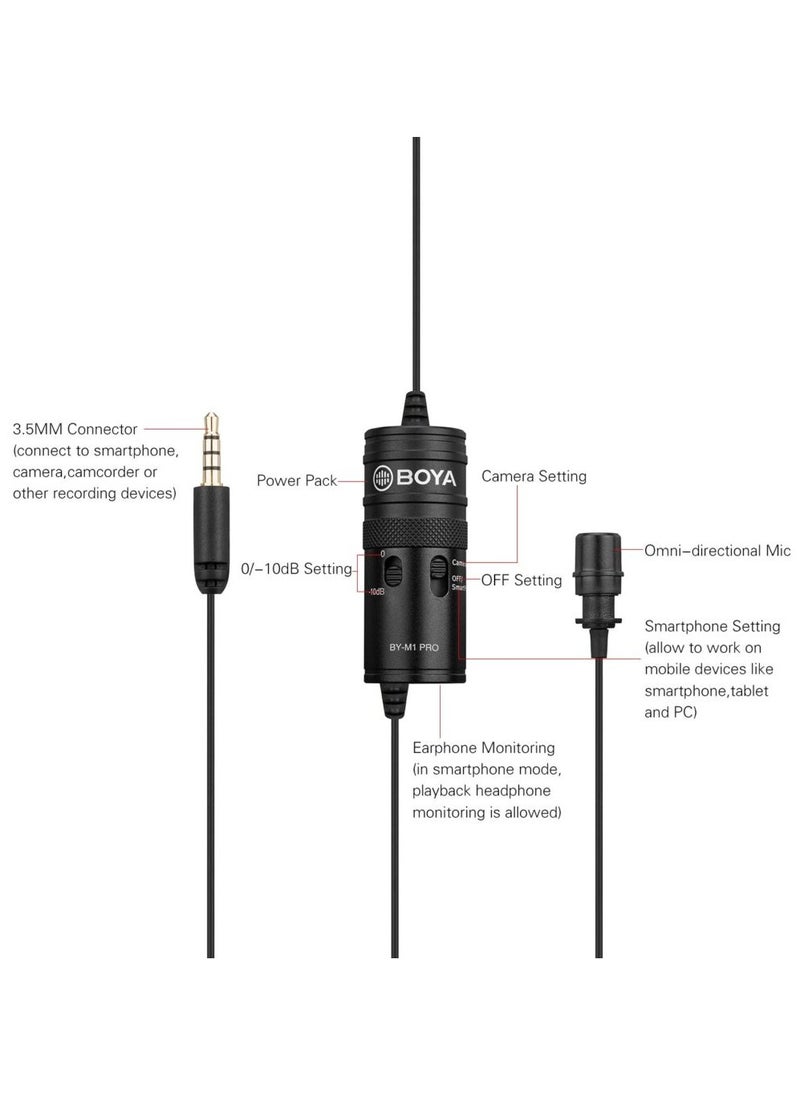 Boya Microphone For Cameras Laptops Mobiles 3.5mm Jack BY-M1