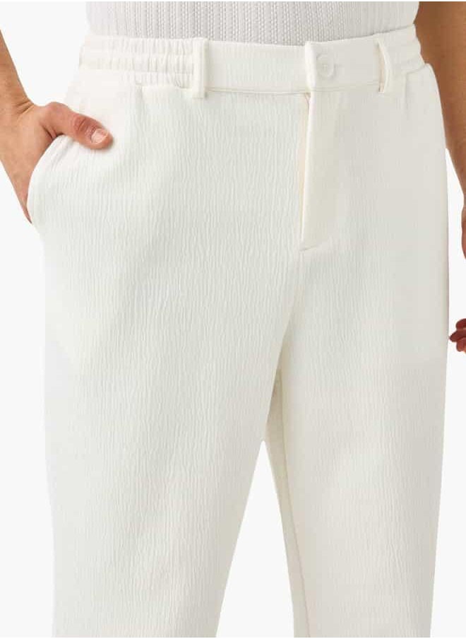Iconic Regular Fit Flexi Waist Trousers with Button Closure