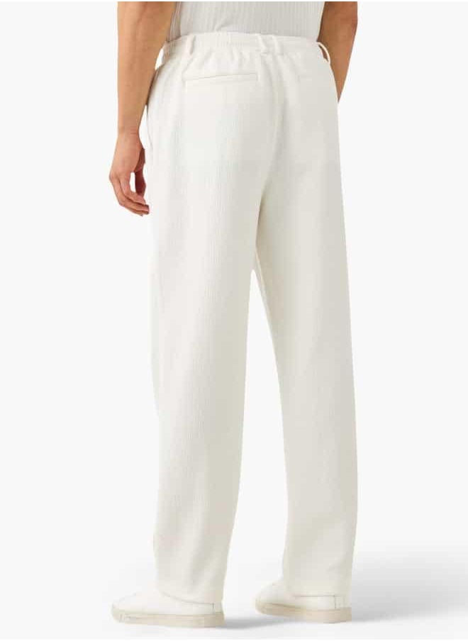 Iconic Regular Fit Flexi Waist Trousers with Button Closure