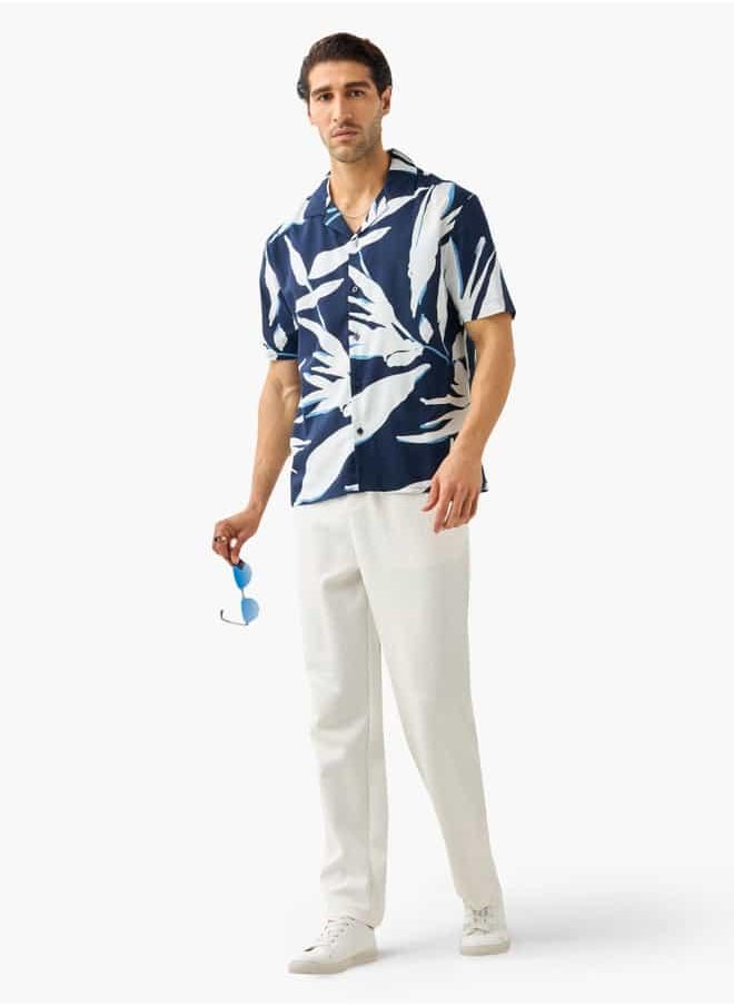 Iconic Regular Fit Flexi Waist Trousers with Button Closure