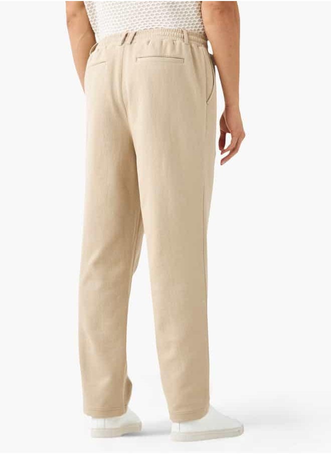 Iconic Regular Fit Flexi Waist Trousers with Button Closure