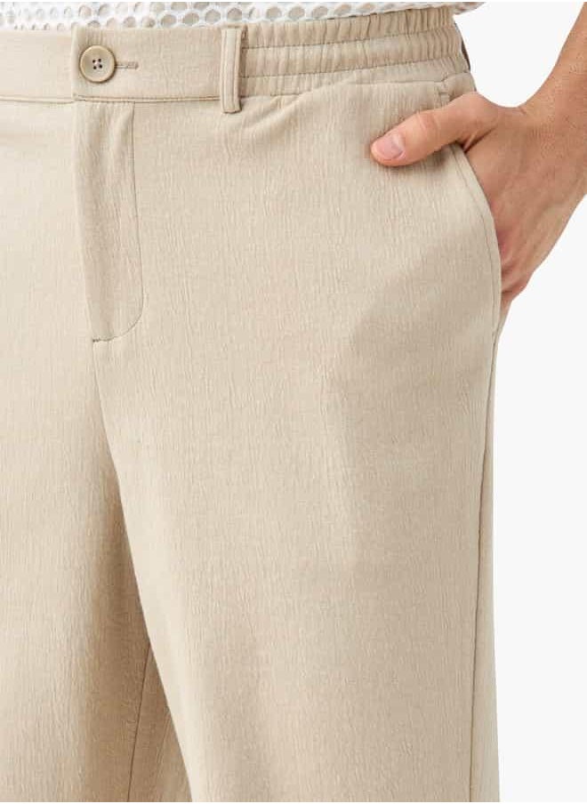 Iconic Regular Fit Flexi Waist Trousers with Button Closure