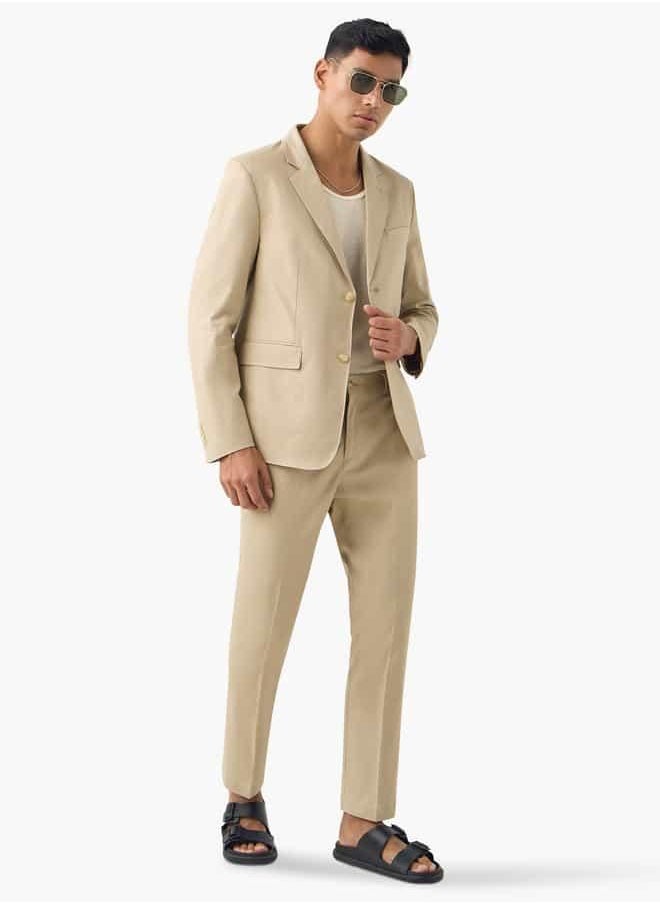 Iconic Regular Fit Linen Pants with Flexi Waist and Pockets