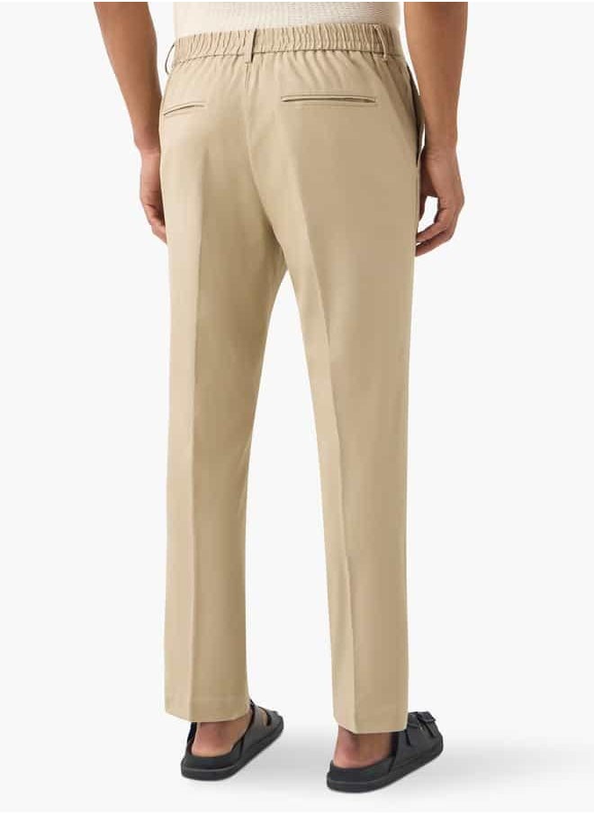 Iconic Regular Fit Linen Pants with Flexi Waist and Pockets