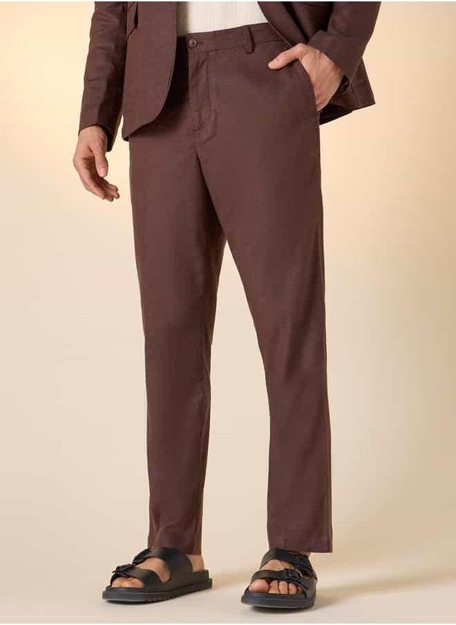 Iconic Slim Fit Pants with Flexi Waist and Pockets