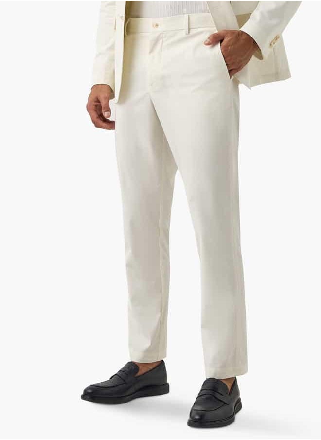 Iconic Regular Fit Pants with Flexi Waist and Pockets