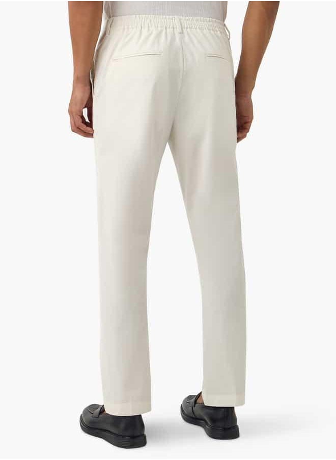 Iconic Regular Fit Pants with Flexi Waist and Pockets