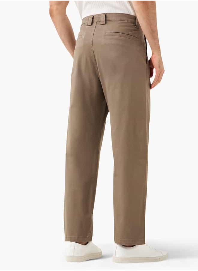 Iconic Straight Fit Trousers with Button Closure