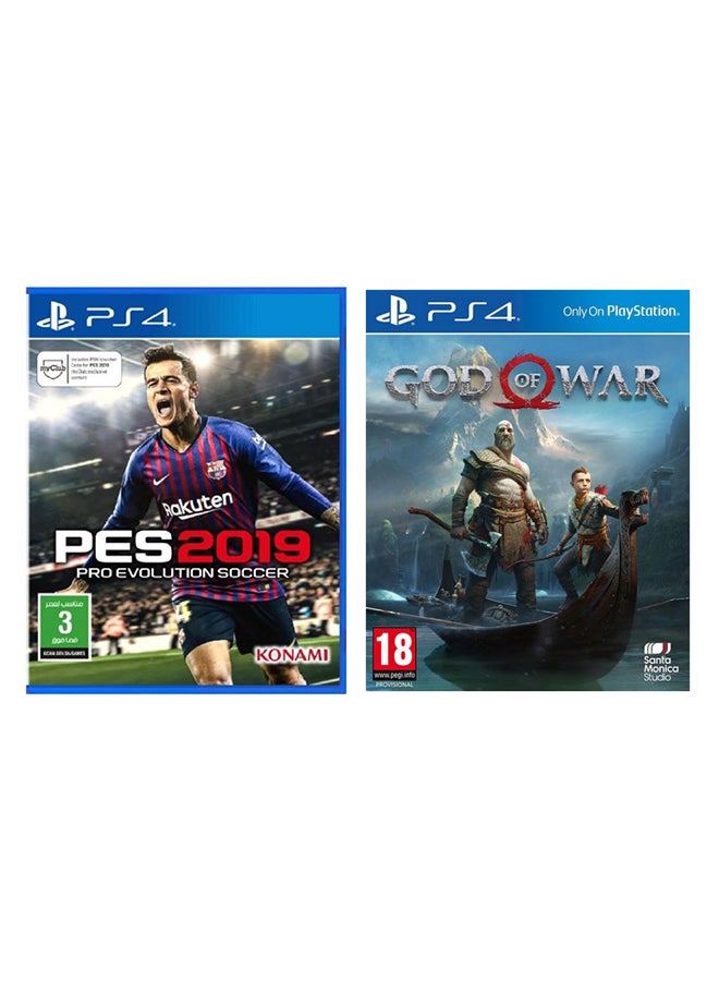 Pro Evolution Soccer 2019 + God Of War (Intl Version) - PlayStation 4 (PS4)