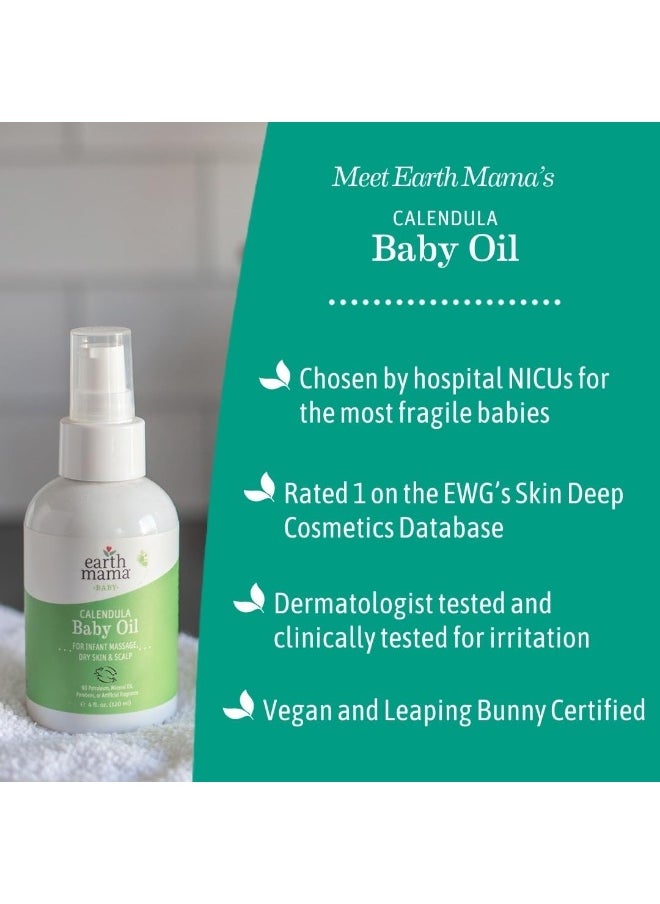 Earth Mama Angel Baby Oil, Fragrance-free with Organic Calendula