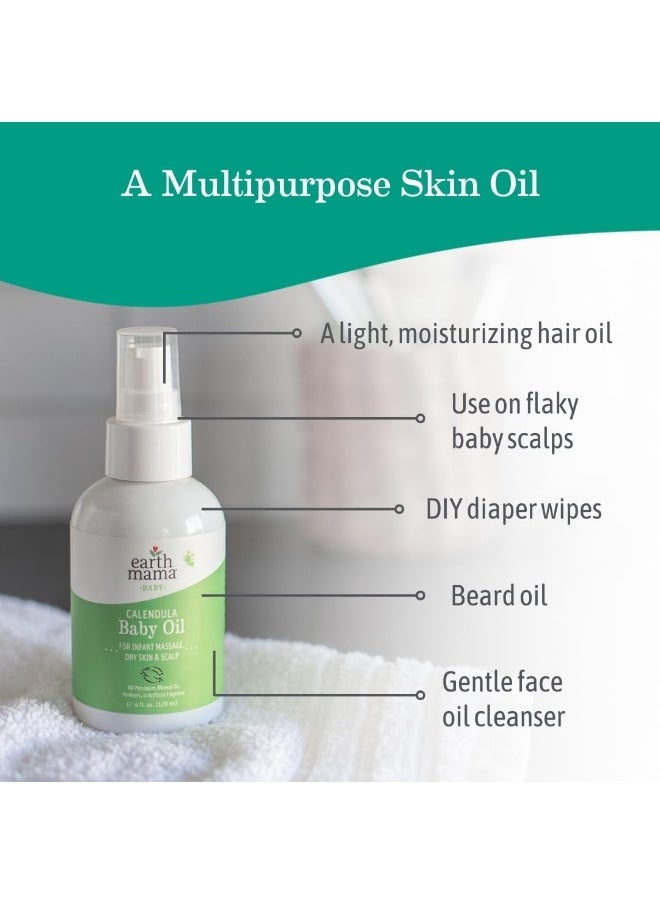 Earth Mama Angel Baby Oil, Fragrance-free with Organic Calendula