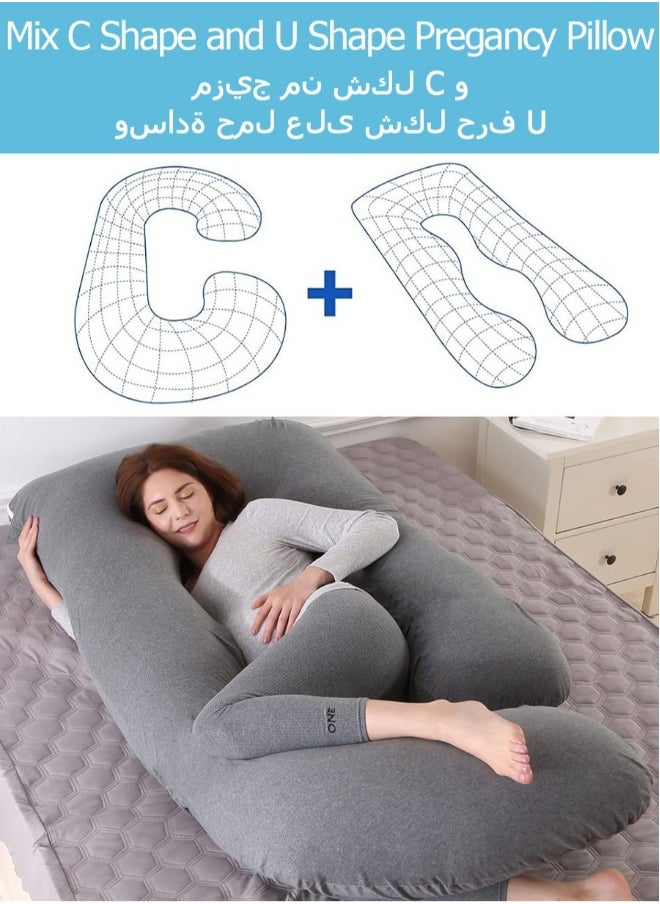 Pregnancy Must Haves Pregnancy Pillow for Sleeping Pregnancy Must Haves Full Body Maternity Pillow with Removable Cooling Cover for Pregnant Women