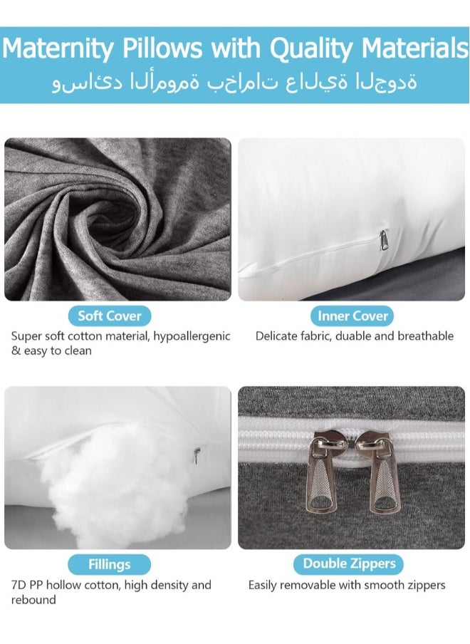 Pregnancy Must Haves Pregnancy Pillow for Sleeping Pregnancy Must Haves Full Body Maternity Pillow with Removable Cooling Cover for Pregnant Women