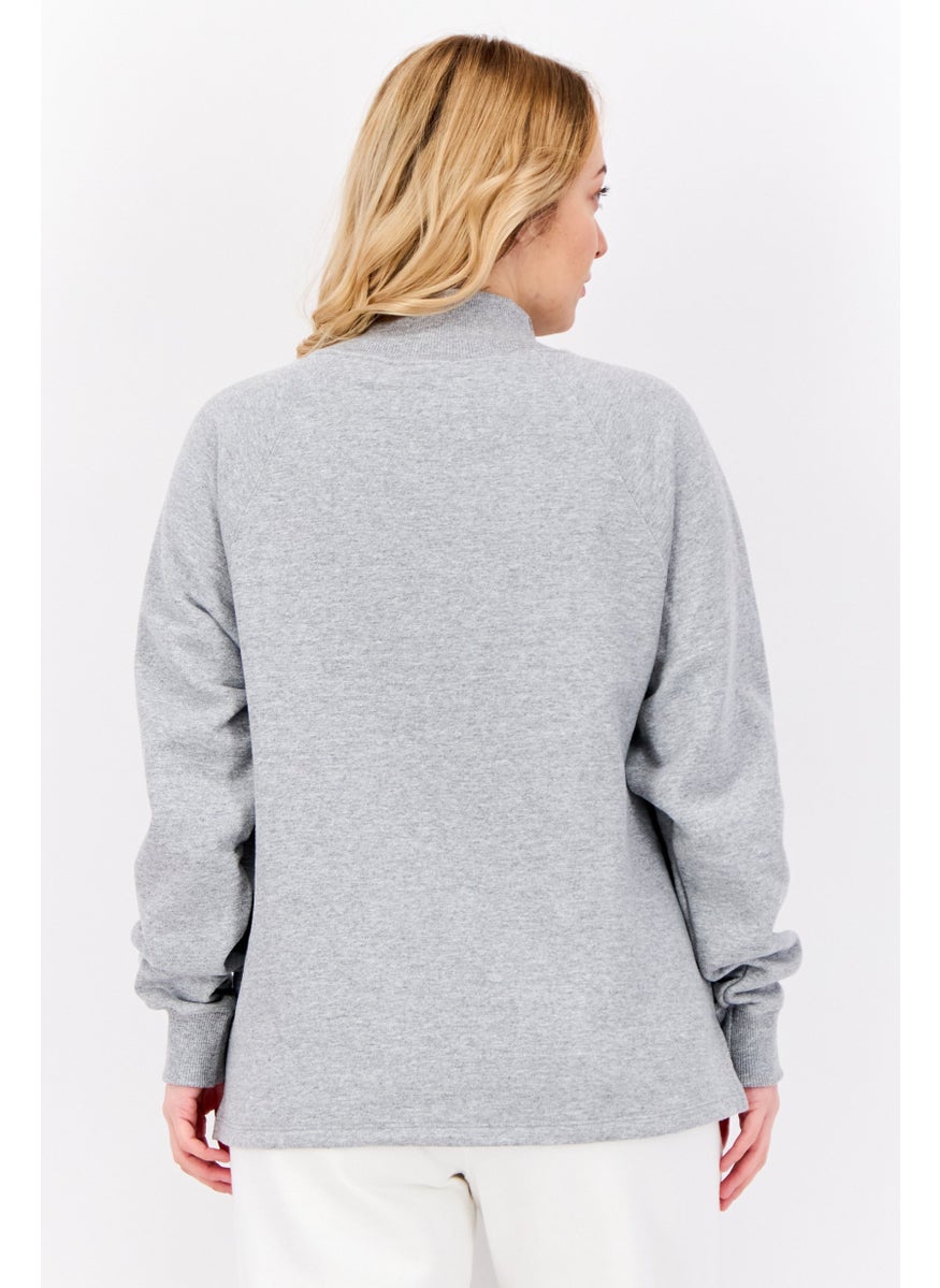 Women Sportswear Fit Long Sleeve Outdoor Sweatshirt, Grey