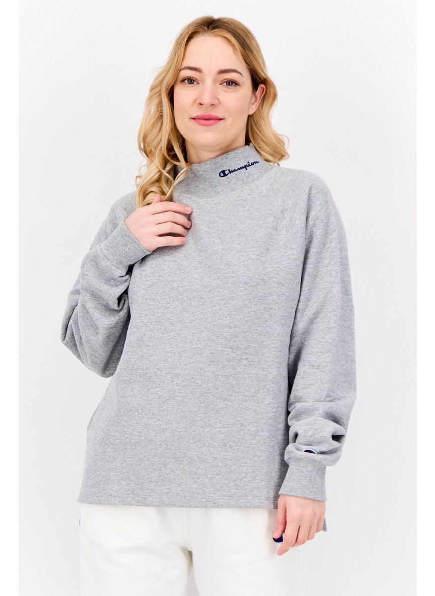 Women Sportswear Fit Long Sleeve Outdoor Sweatshirt, Grey