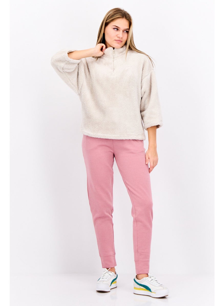 Women Sportswear Fit Half Zip Outdoor Sweatshirts, Off White
