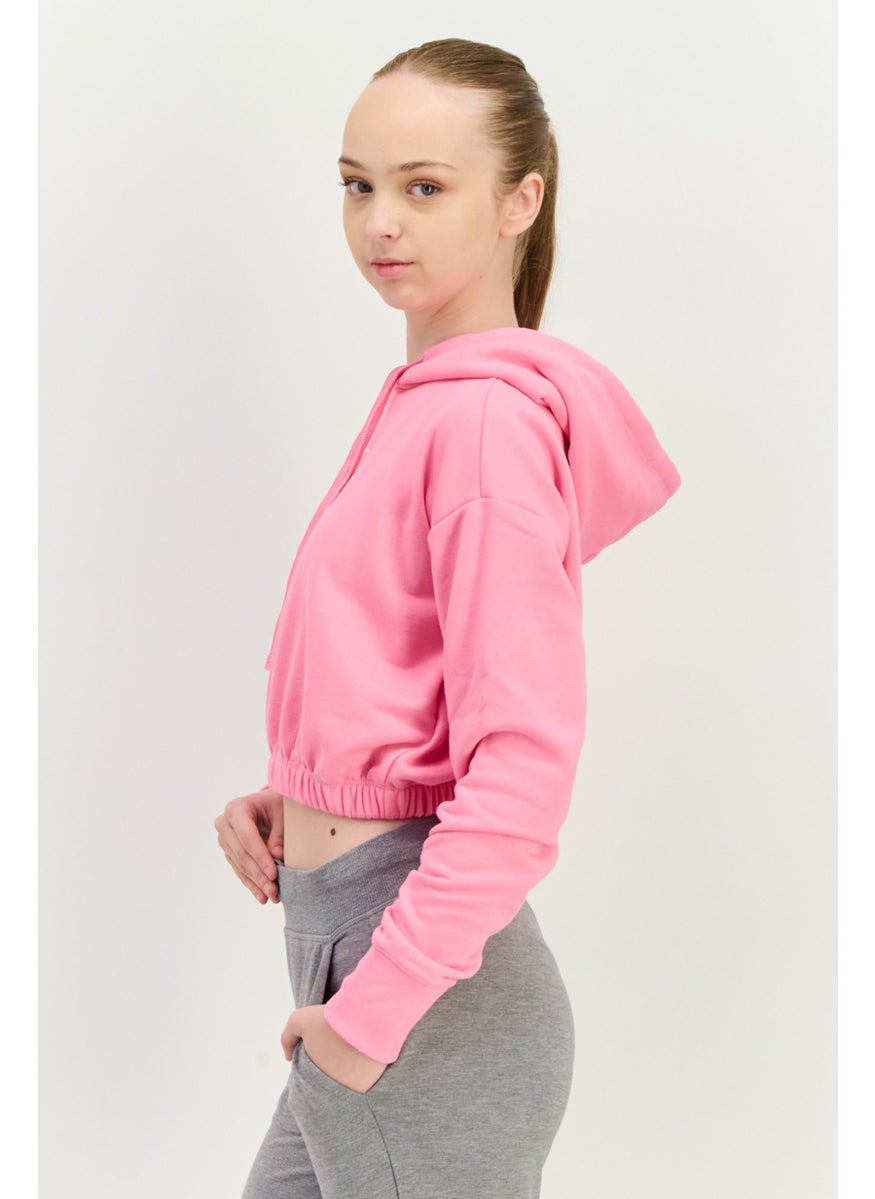 Women Custom Fit Long Sleeves Outdoor Sweatshirt, Pink