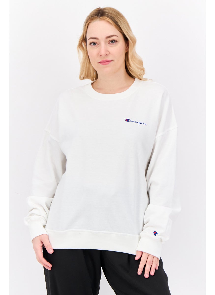 Women Sportswear Fit Long Sleeves Outdoor Sweatshirt, White