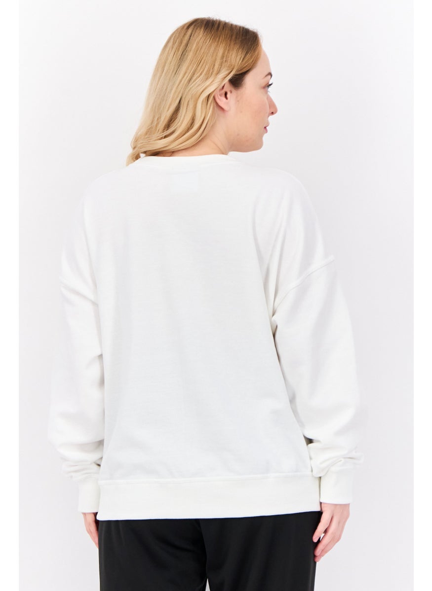 Women Sportswear Fit Long Sleeves Outdoor Sweatshirt, White