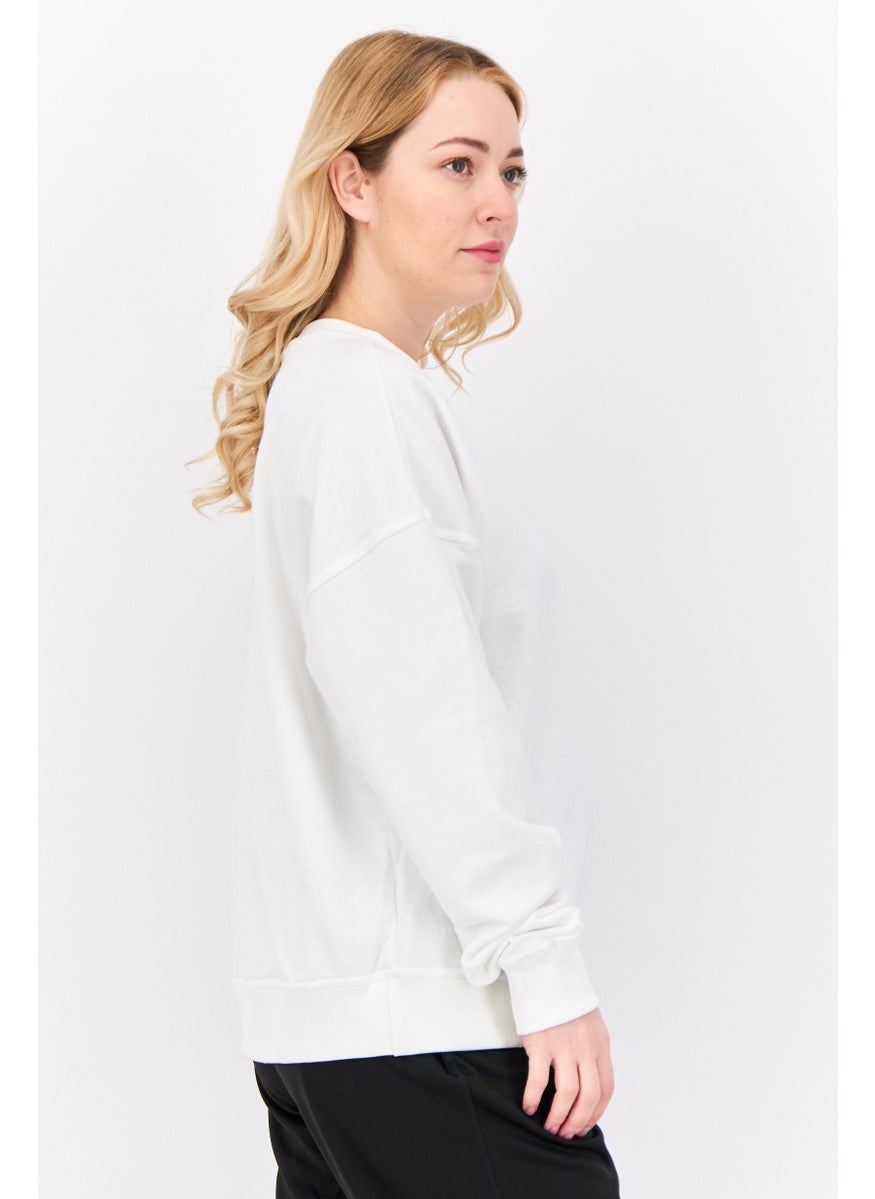Women Sportswear Fit Long Sleeves Outdoor Sweatshirt, White