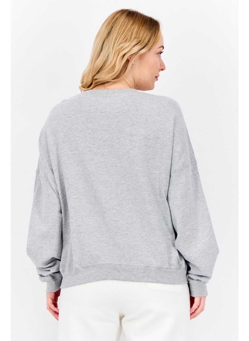 Women Sportswear Fit Long Sleeve Outdoor Sweatshirt, Grey