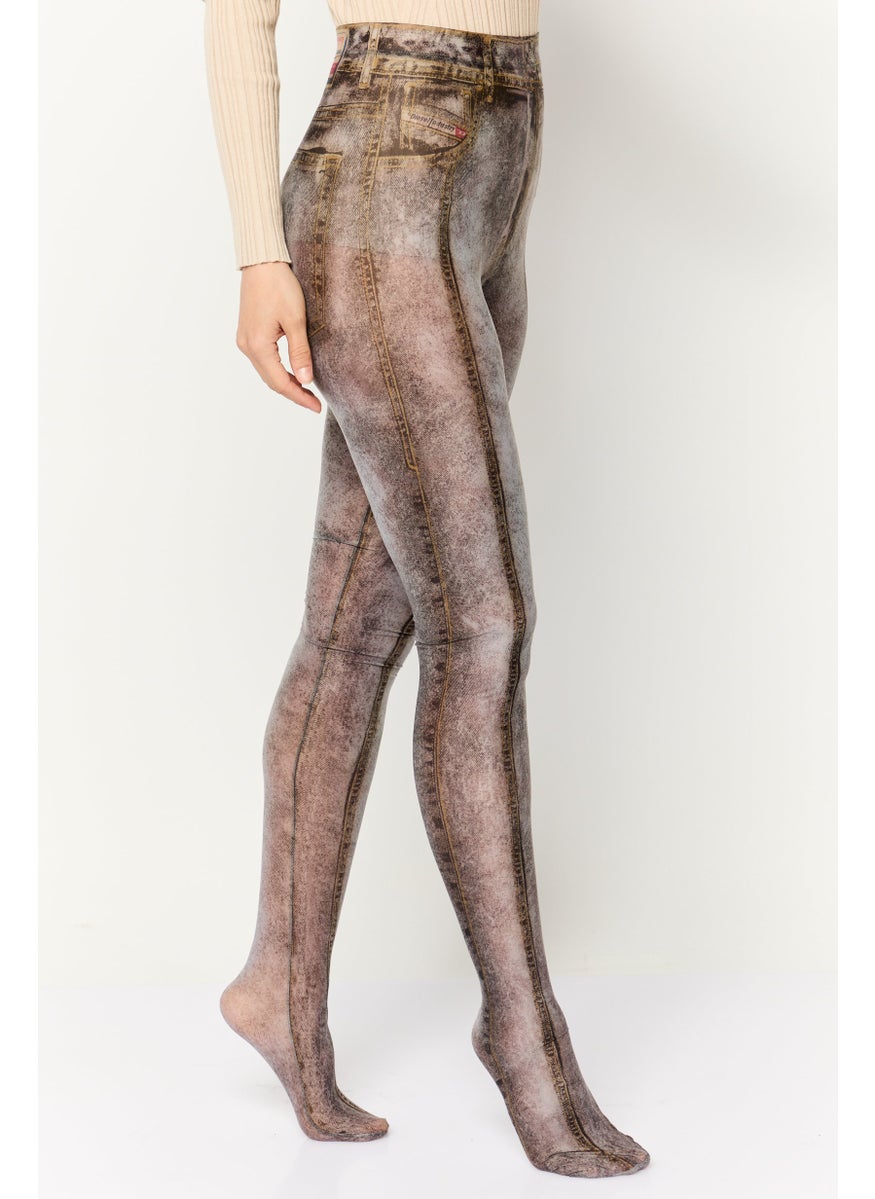 Women Full Length Washed Leggings, Grey
