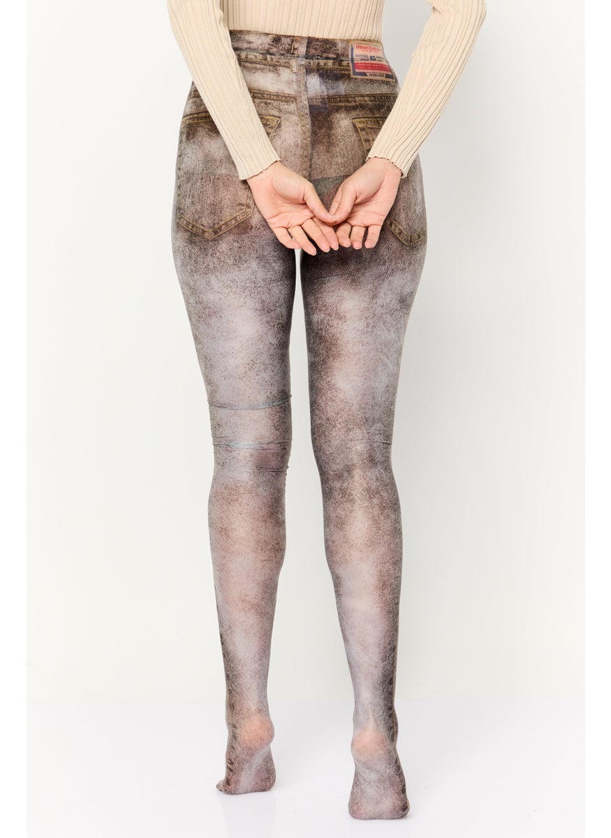 Women Full Length Washed Leggings, Grey
