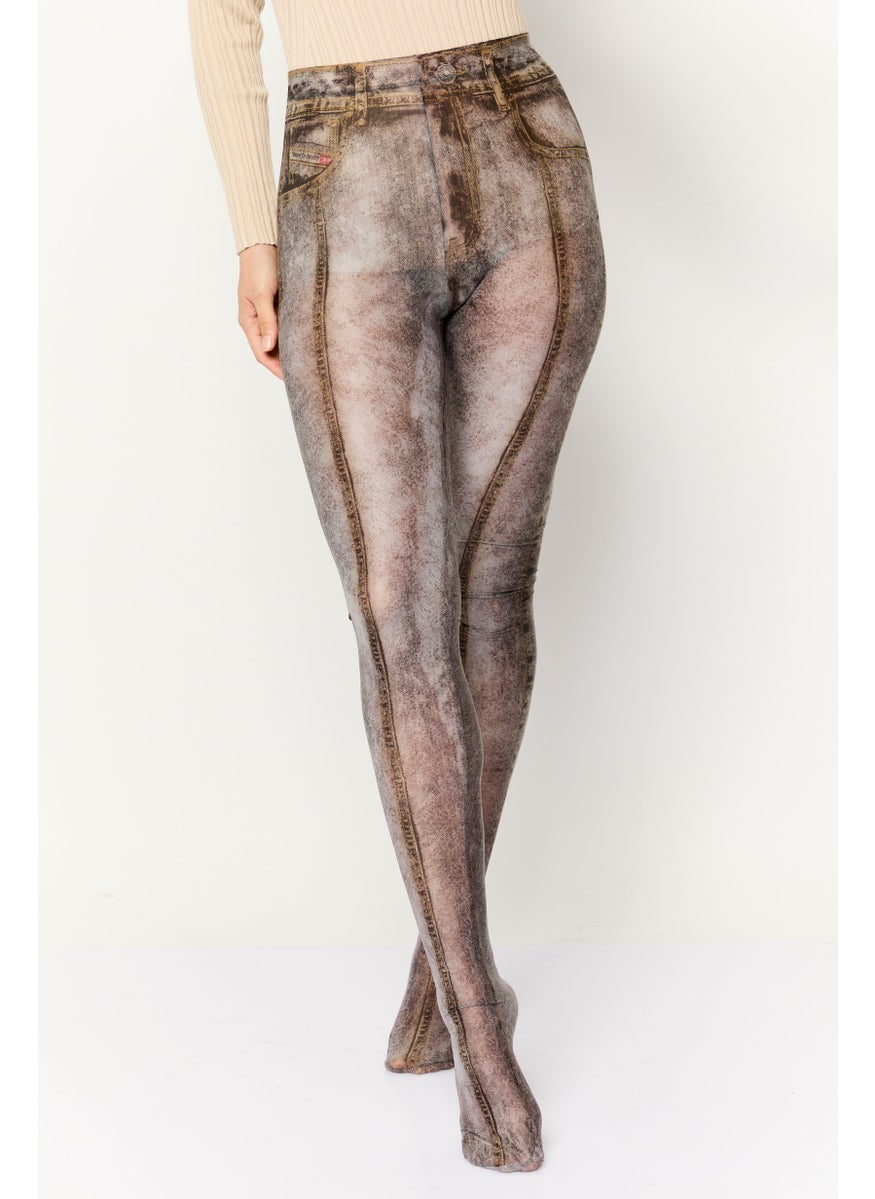 Women Full Length Washed Leggings, Grey
