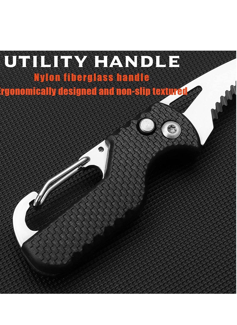 Pocket Box Opener, Bottle Opener, Keychain Box Cutter, Package Opener, Small Pocket Box/ Seatbelt/ Strap Cutter, Razor Sharp Serrated and Paratrooper Hook,  EDC Folding Tools for Women Men 2PCS