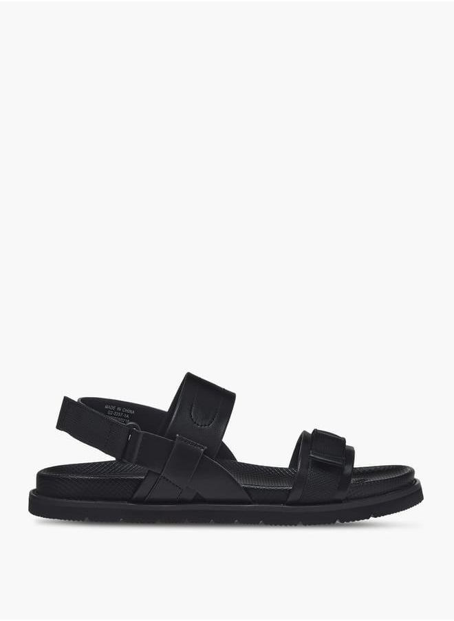Men's Strap Detail Sandals with Hook and Loop Closure