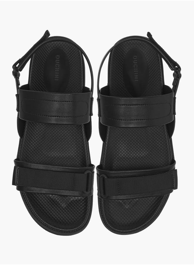 Men's Strap Detail Sandals with Hook and Loop Closure
