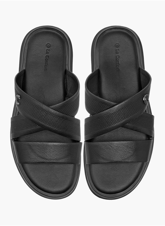 Men's Cross Strap Slip-On Sandals