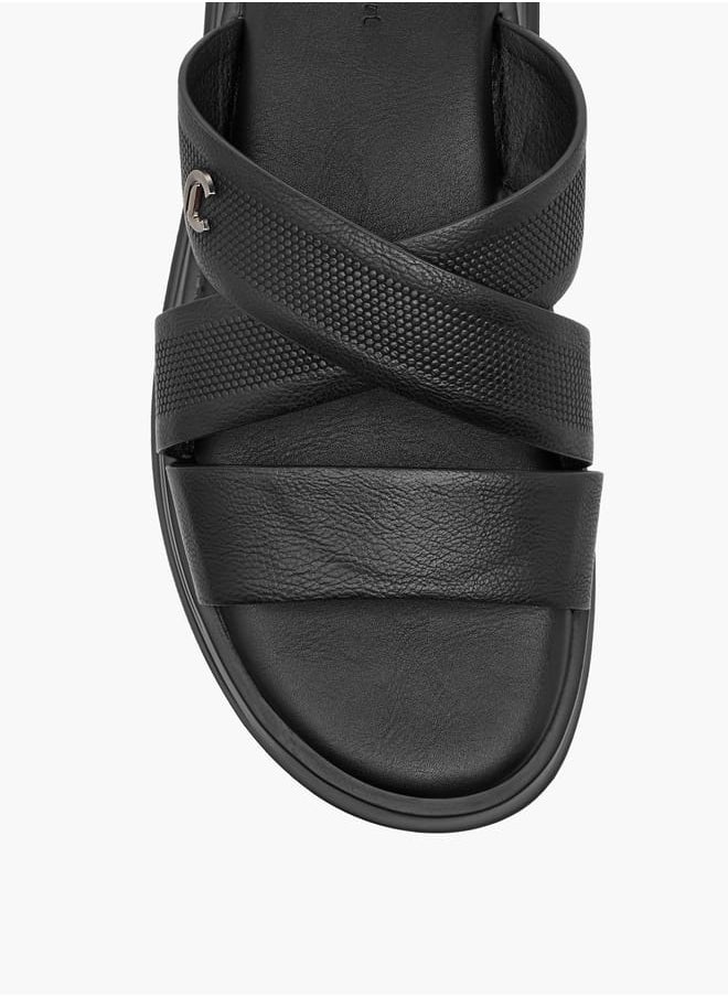 Men's Cross Strap Slip-On Sandals