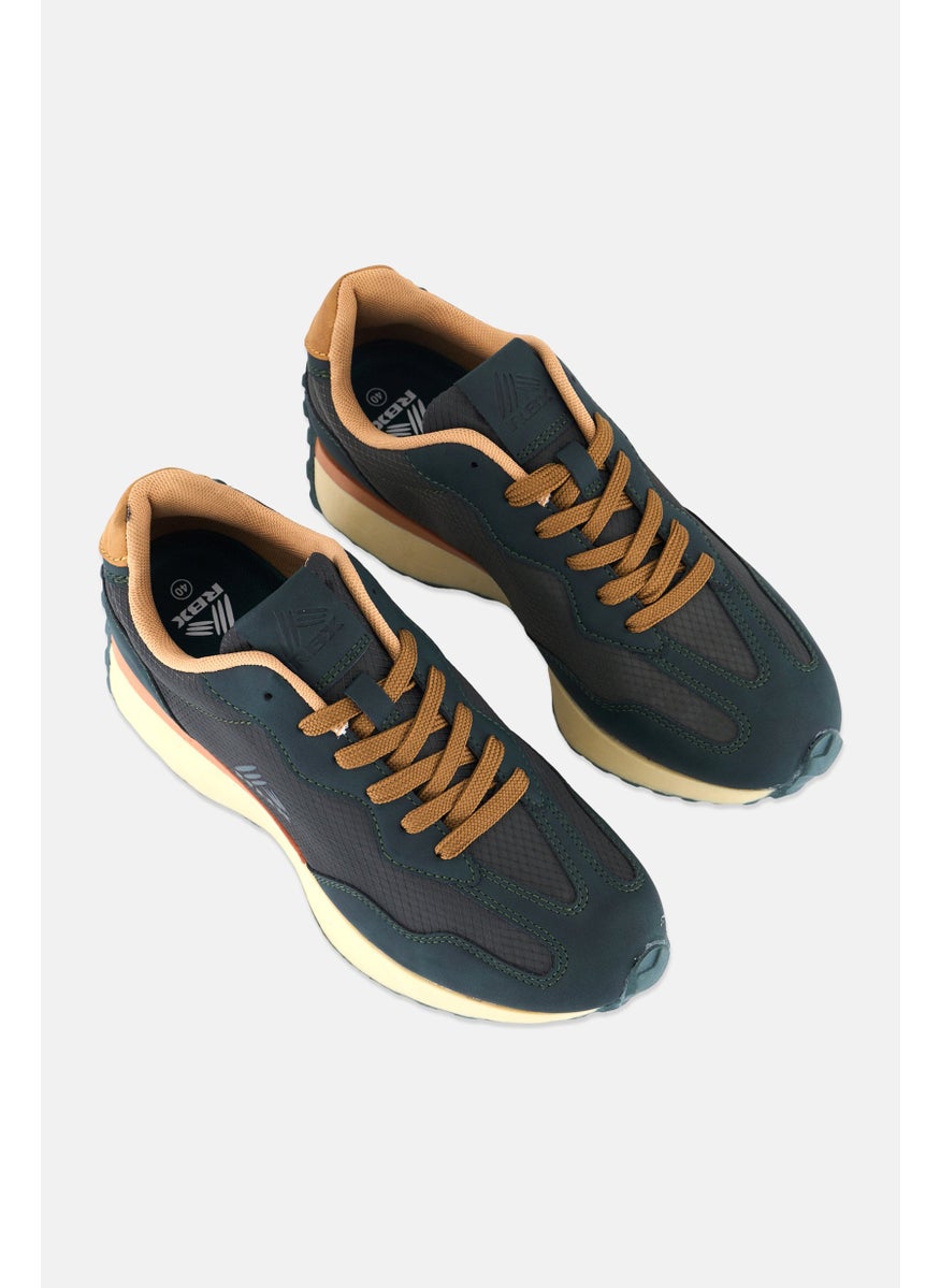 Men Lace Up Casual Shoes, Dark Green