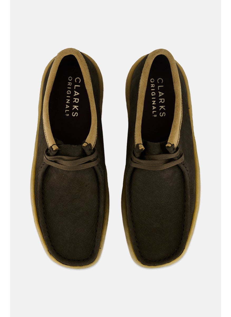 Men Standard Wallabee Cup Lace Up Shoes, Dark Green