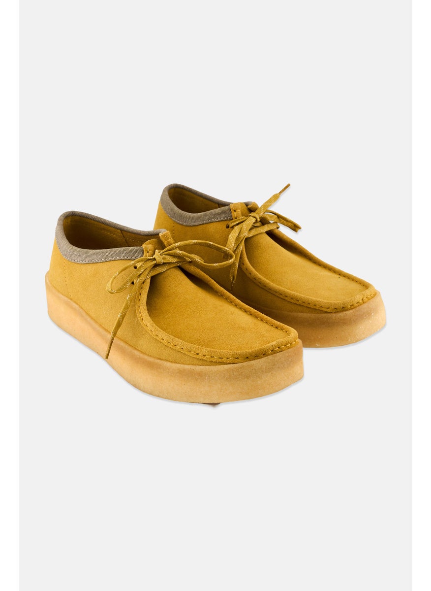 Men Wallabee Cup Standard Fit Lace Up Shoes, Amber Gold