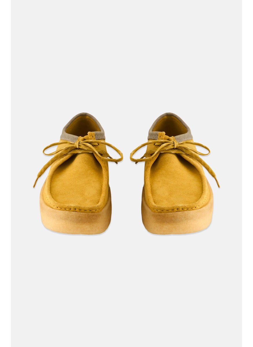 Men Wallabee Cup Standard Fit Lace Up Shoes, Amber Gold