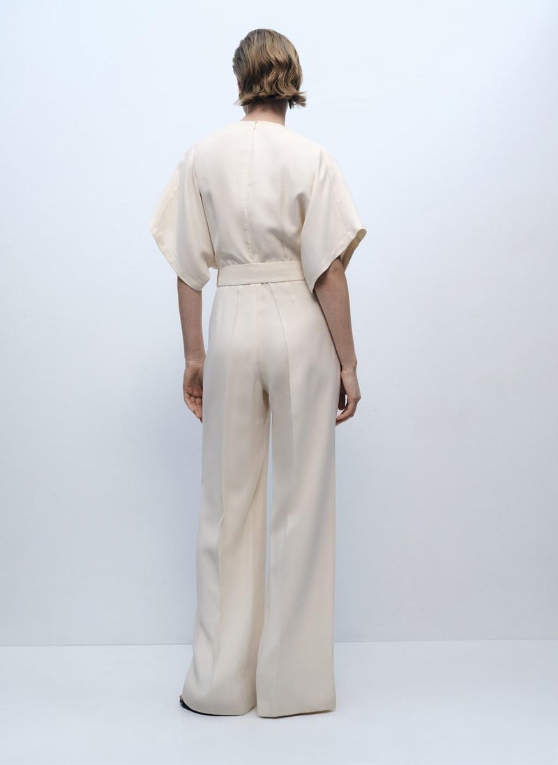 Long Belt And Buckle Jumpsuit