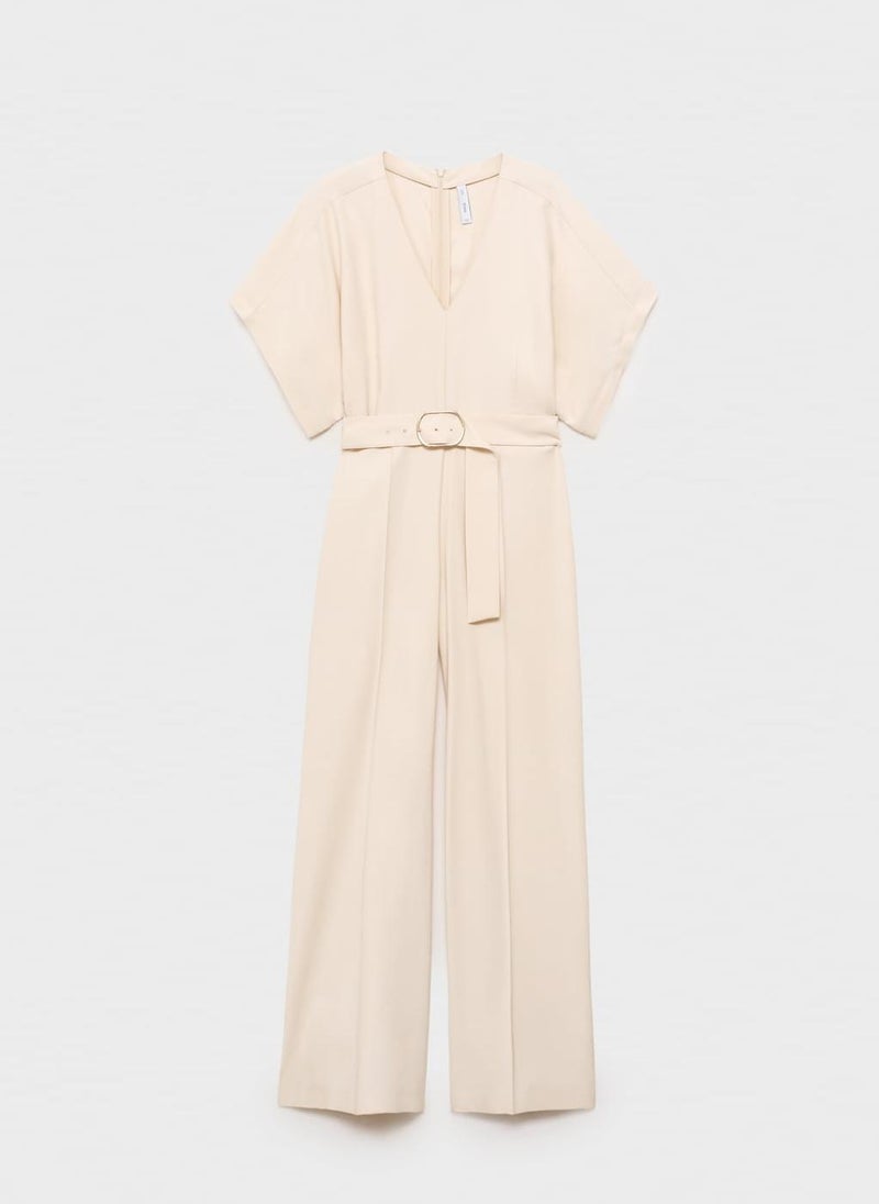 Long Belt And Buckle Jumpsuit