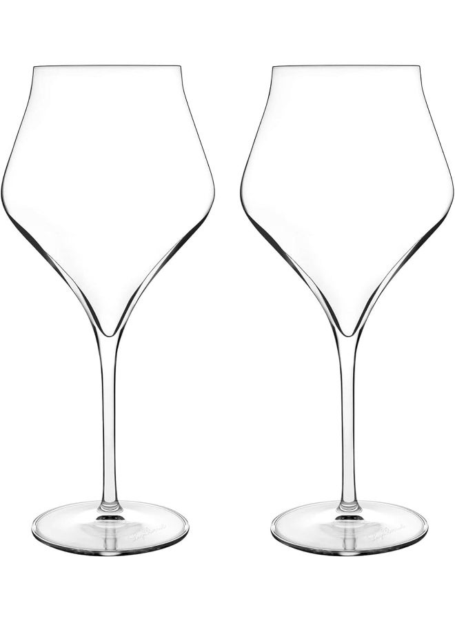 Luigi Bormioli Supermo 22 oz Burgundy Red Wine Glass, Set of 2, Clear