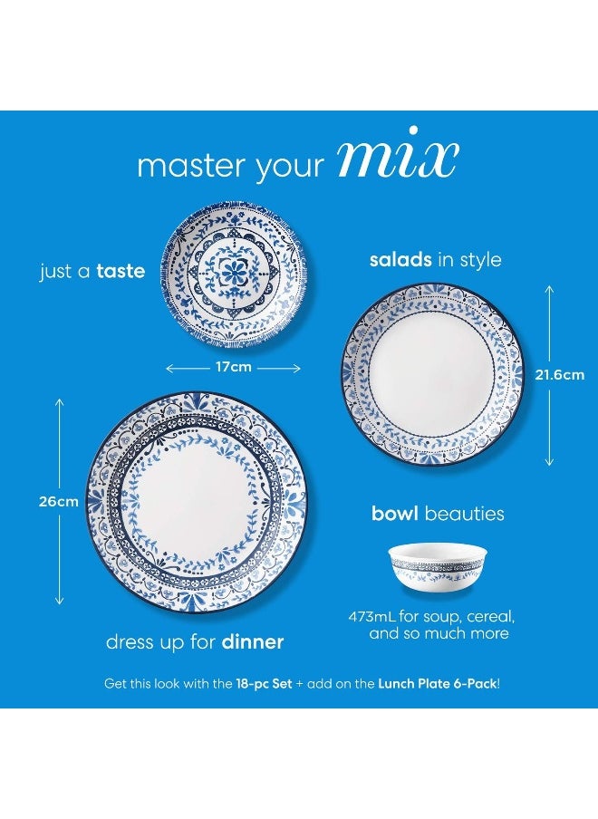 Corelle 1137570 Style Collection Soup and Cereal Bowls, Glass, Portofino
