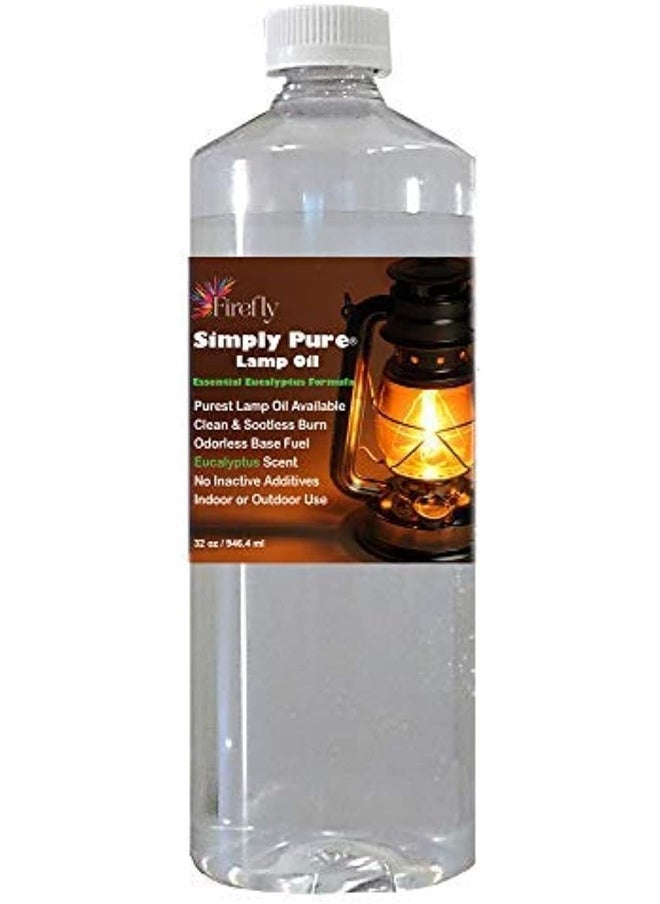 Firefly Kosher Candle and Lamp Oil - Smokeless & Odorless Base - Eucalyptus Scent - Ultra Clean Burning - Liquid Paraffin Fuel - Highest Purity Available - 32 oz