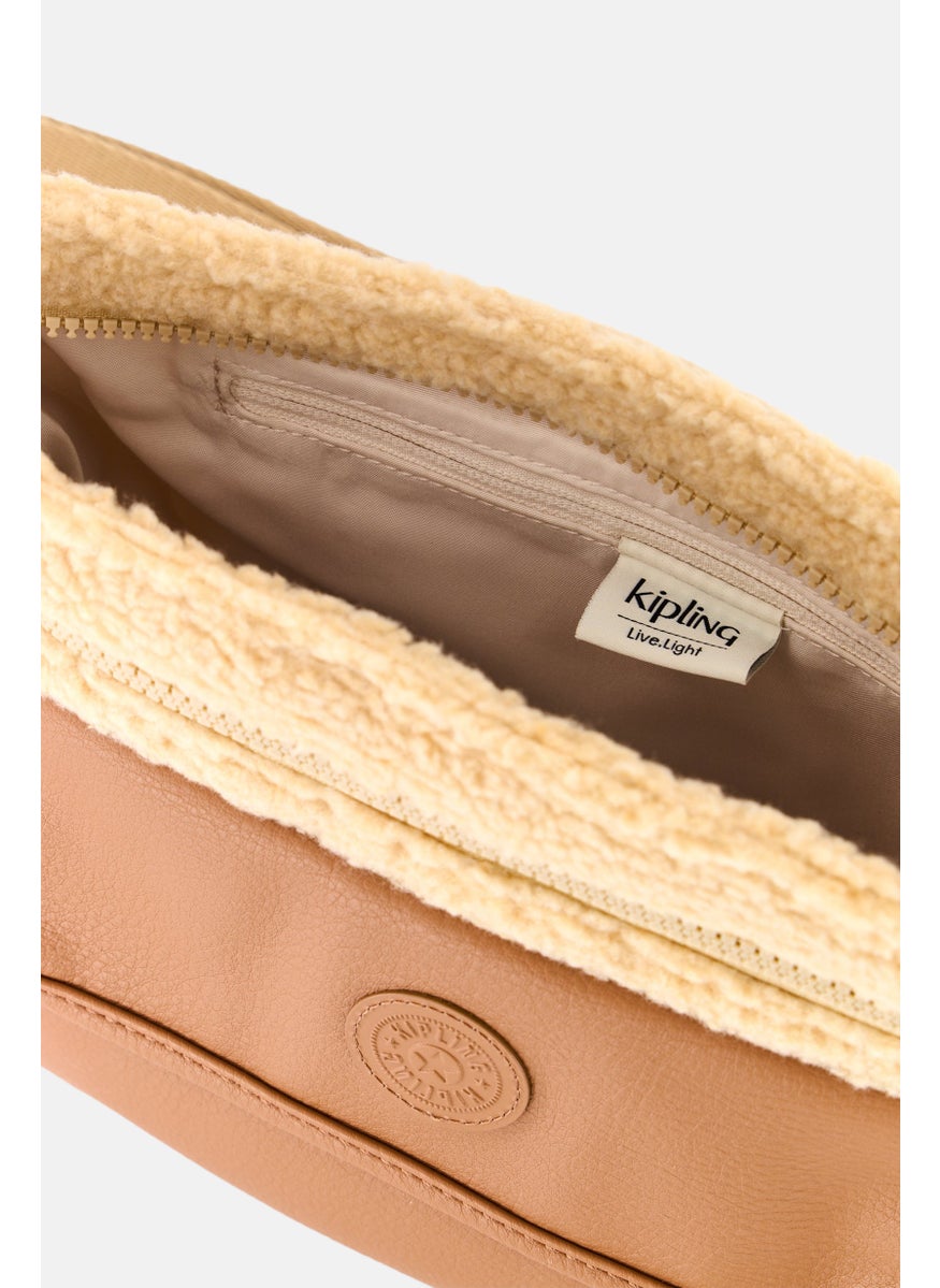 Women Brand Logo Cross Body Bag 20 H x 35 L x 10 W cm, Tan