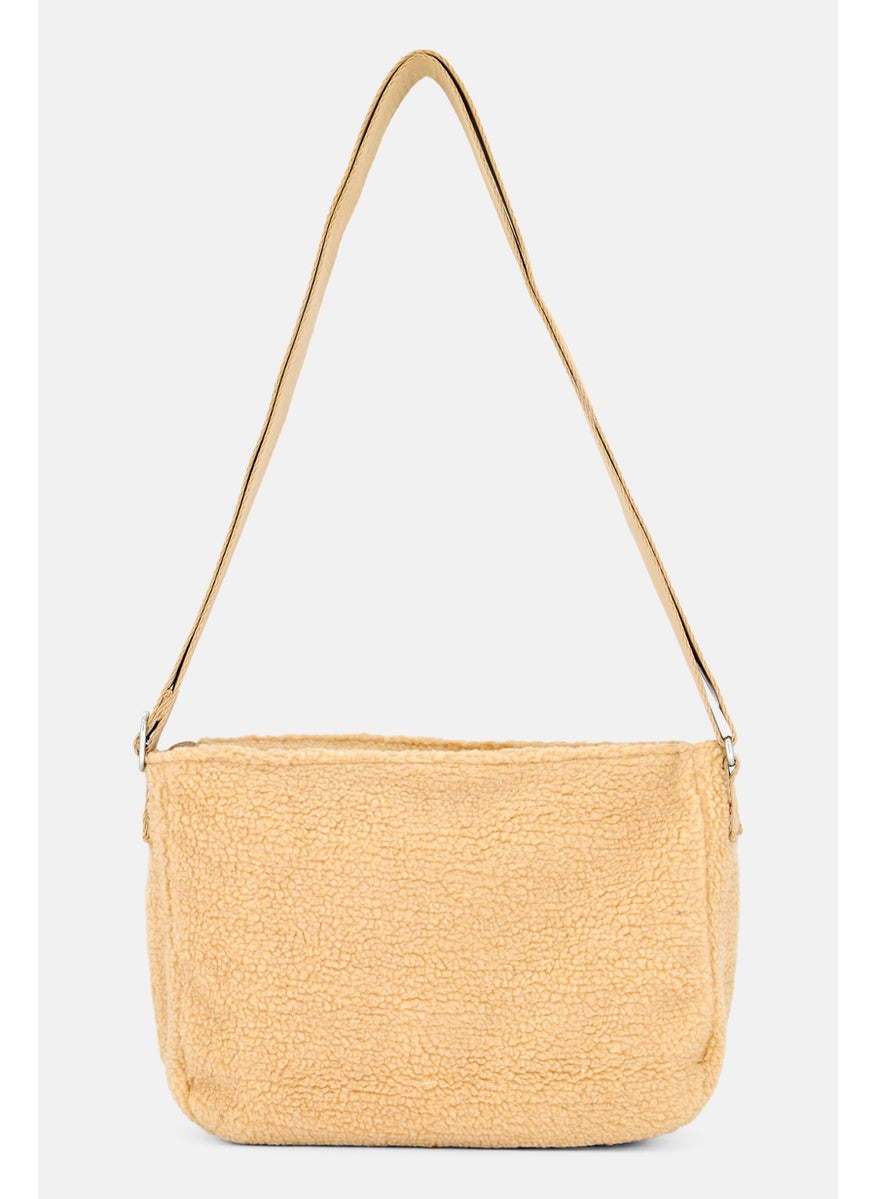 Women Brand Logo Cross Body Bag 20 H x 35 L x 10 W cm, Tan