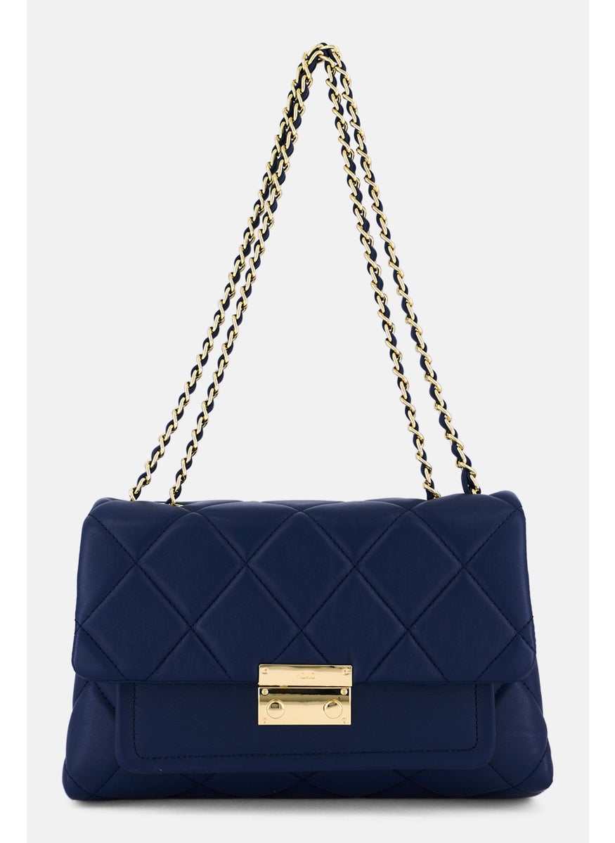 Women Brand Logo Cross Body Bag 15 H x 28 L x 11 W cm,  Blue