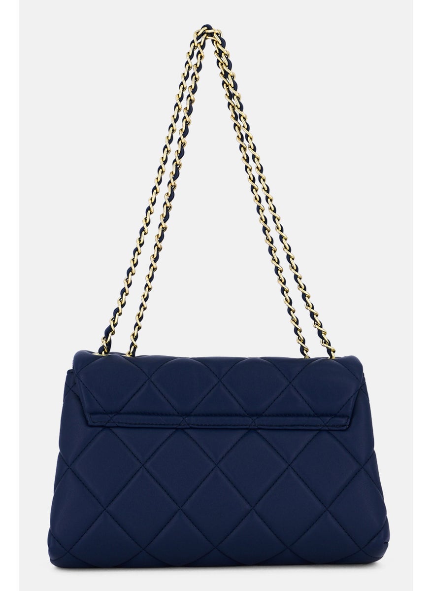 Women Brand Logo Cross Body Bag 15 H x 28 L x 11 W cm,  Blue