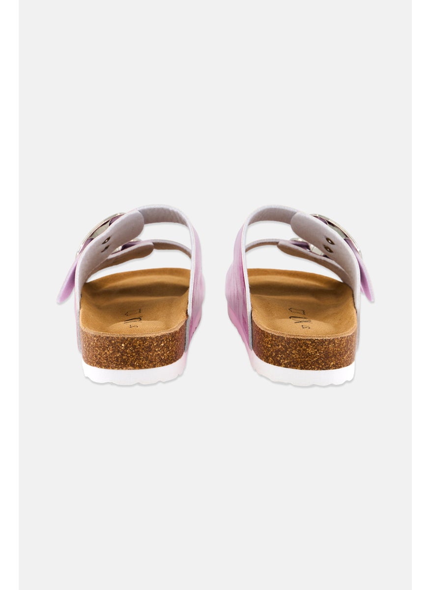 Women Slip On Cork Sandals, Baby Pink