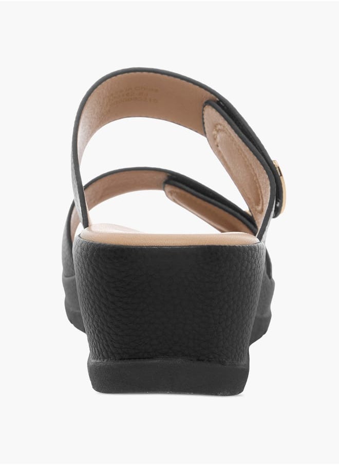 Women Monogram Print Slip-On Comfort Sandals
