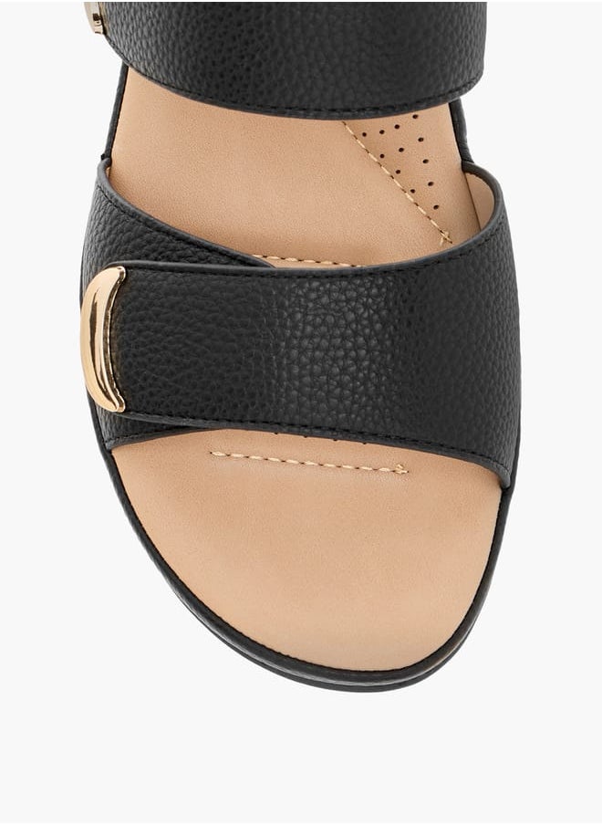 Women Monogram Print Slip-On Comfort Sandals